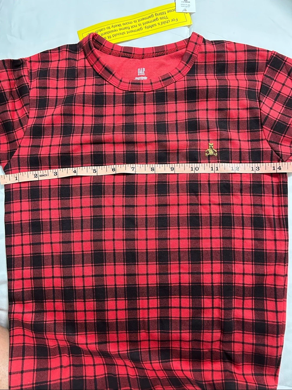 Gap Children Organic Kids Holiday Pajamas Set Cotton Size 12 Years Red-Black NEW